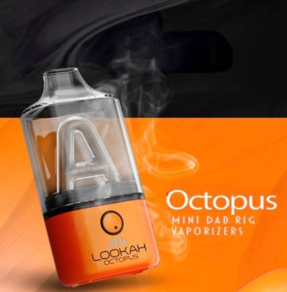 Lookah Octopus Mini Dab Rig Vaporizer: Orange