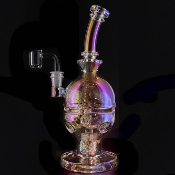 Fab Egg Dab Rig - 9" Iridescent Wax Rig: VapeBrat