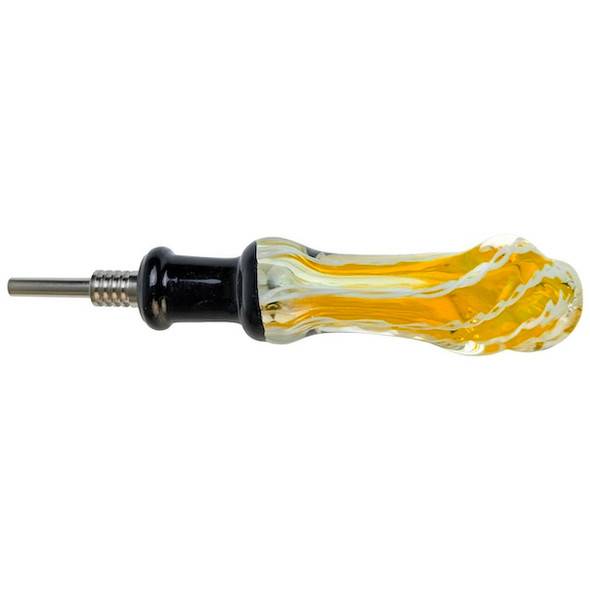 3" Twisted Nectar Collector with 10mm Titanium Tip - Amber 3" Twisted Nectar Collector with 10mm Titanium Tip - Amber