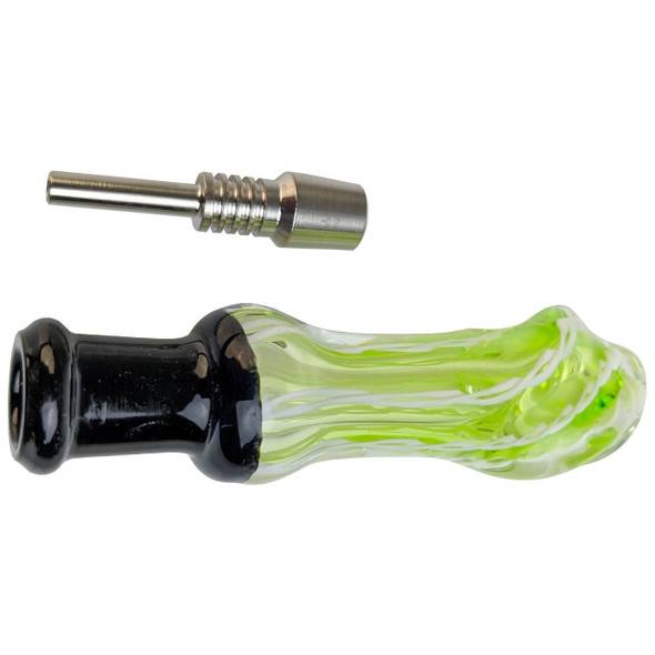 3" Twisted Nectar Collector with 10mm Titanium Tip - Amber 3" Twisted Nectar Collector with 10mm Titanium Tip - Amber