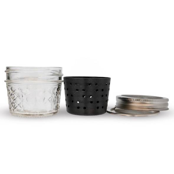 Mini Glass Dunk Tank: Iso Jar with Strainer Mini Glass Dunk Tank: Iso Jar with Strainer