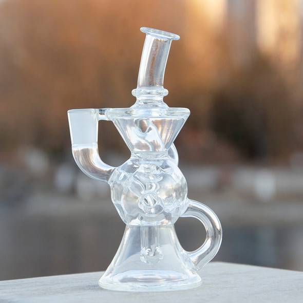 Micro Wax Rig FTK Double Uptake Klein Recycler 5.5": VapeBrat