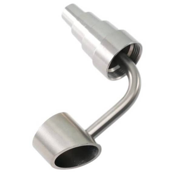 Titanium Banger with Angled Bucket: Long Neck 10mm 14mm 18mm