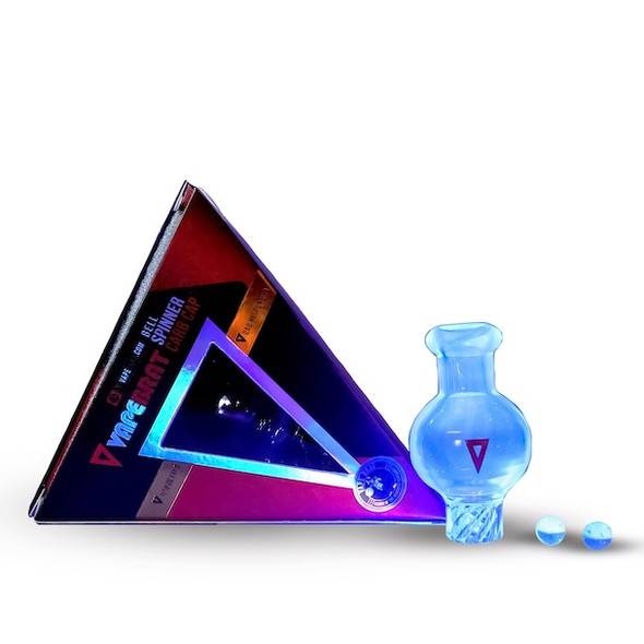 Spinner Bubble Carb Cap with Terp Pearls: UV Color Glows in Blacklight