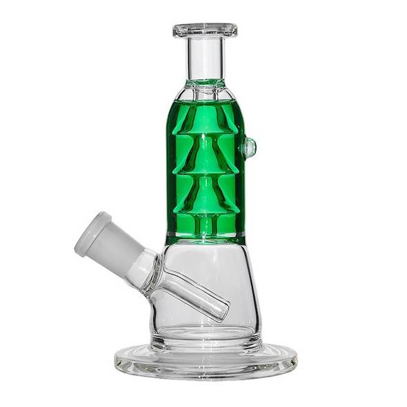 Glycerin Spiral Beaker Mini Bong: 5.5" - Green