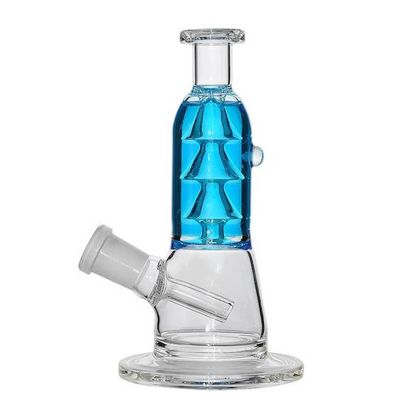 Glycerin Spiral Beaker Mini Bong: 5.5" - Blue