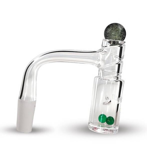 Auto Spinner Blender Quartz Banger with Splashguard: 10mm Male 90 Degree