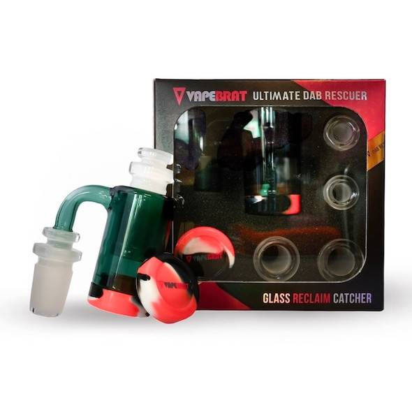 Dab Rig Reclaim Catcher: Green 10mm,14mm,18mm Male 90 Degree