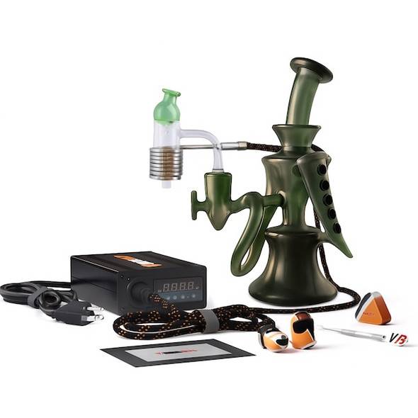 Quartz Enail Dab Kit: VapeBrat Micro with 25mm Deep Dish (Cobra) Enail Coil