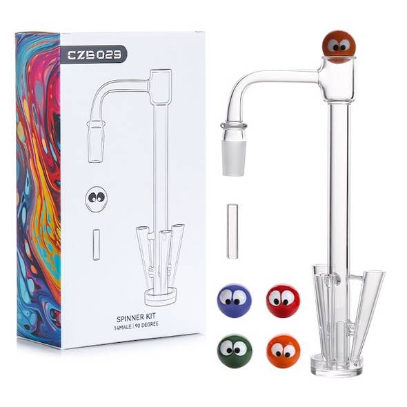 Terp Slider Tower Quartz Banger: 14mm Male 90 Degree