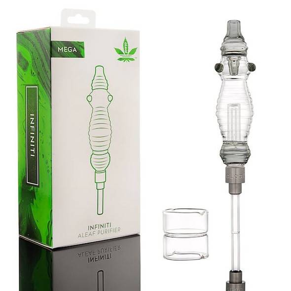 aLeaf Infiniti Glass Nectar Collector Dab Straw - Smoke