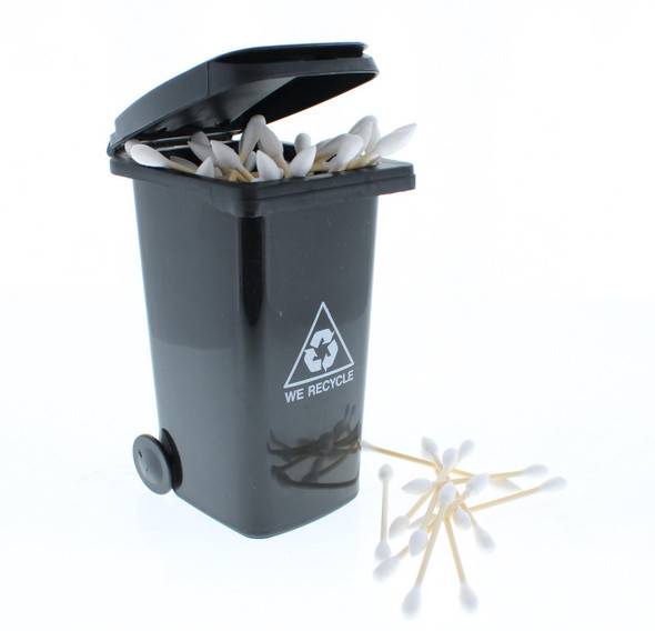 VapeBrat Mini Trash Can Cotton Swab Storage / Garbage Bin - Black 