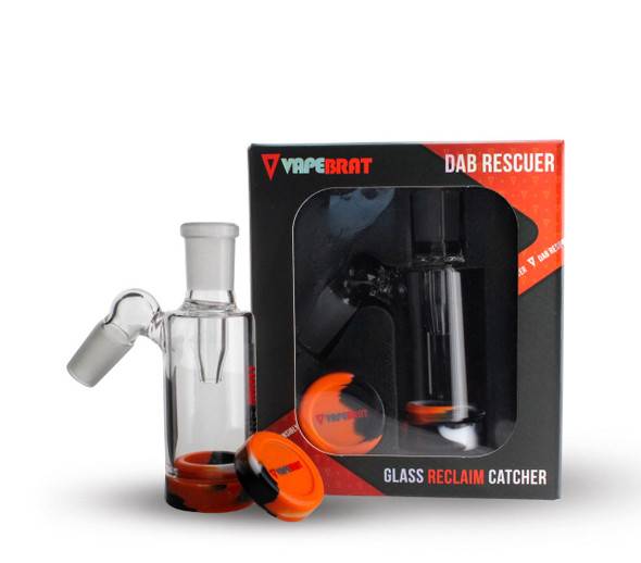 VapeBrat 14mm Male 45 degree Reclaim Catcher Banger with Silicone Jar Set 