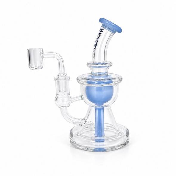 7" Mini Incycler Glass Dab Rig: Milky Blue