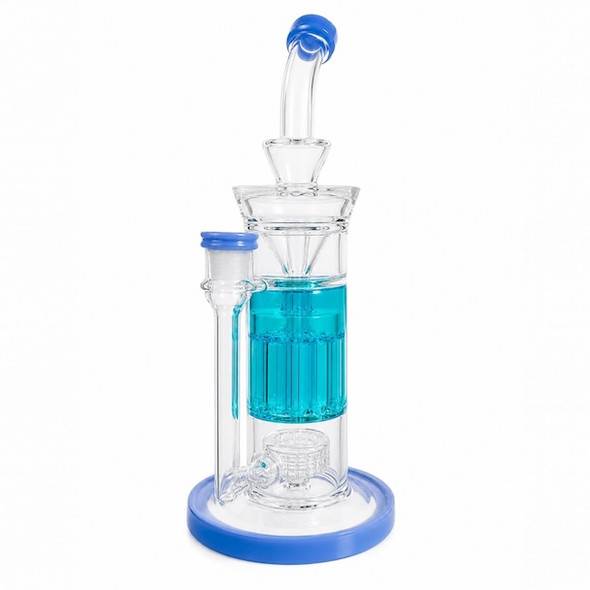 Freeze Rig: 12" Glycerin Dab Rig with Tree Arm Perc - Blue