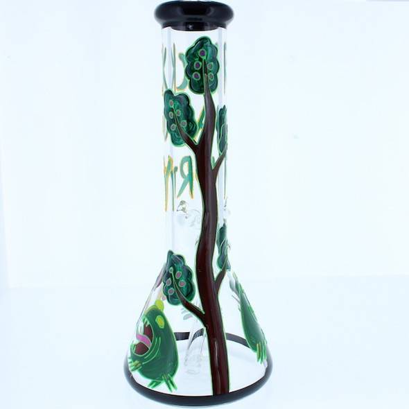 R Morty Killer Frog Hand Painted Glass Bong