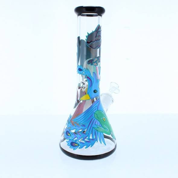 R Morty Rick and Friends Hand Painted Glass Bong
