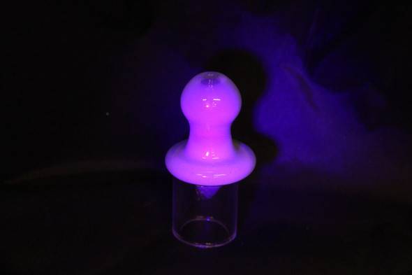  Monkey Boy Art - Green Airflow Bubble Carb Cap with Purple UV (American Glass) 