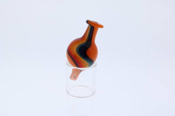  Monkey Boy Art - Orange/Rainbow Airflow Bubble Carb Cap (American Glass) 