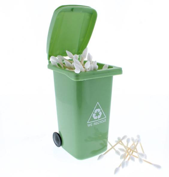 VapeBrat Mini Trash Can Cotton Swab Storage / Garbage Bin - Green 