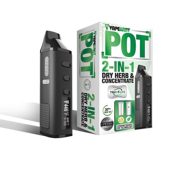  VapeBrat P.O.T. 2-in-1 Vaporizer: Black Wax Pen 