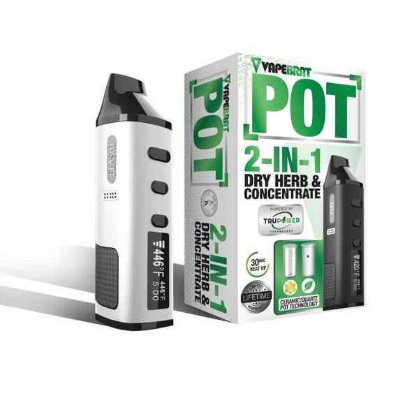  VapeBrat P.O.T. 2-in-1 Vaporizer: White 