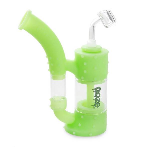  Ooze Stack Silicone Glass Rig and Water Pipe - Glow in the Dark Green 