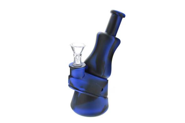 Relegated Renegades 7" Black Blue Pattern Peak Design Silicone Bong 