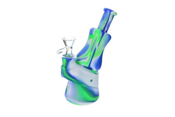 Relegated Renegades 7" Blue Green Pattern Peak Design Silicone Bong 