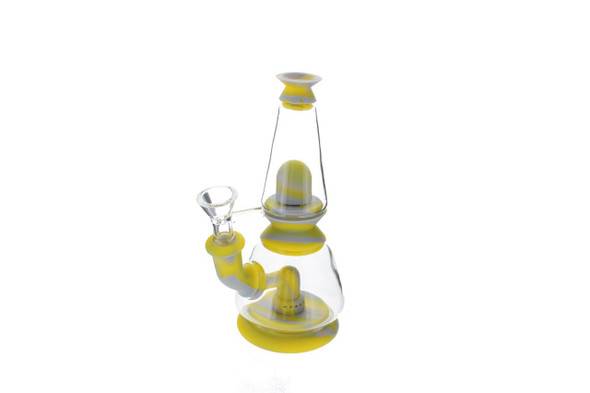 Relegated Renegades 7" Dome Two Parts Silicone Water Pipe Grey Yellow 