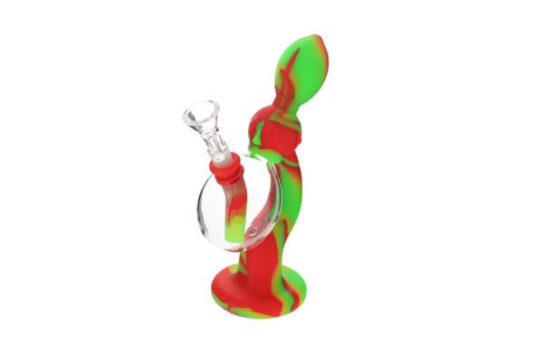 Relegated Renegades 8" Silicone Queen Water Pipe - Rasta 