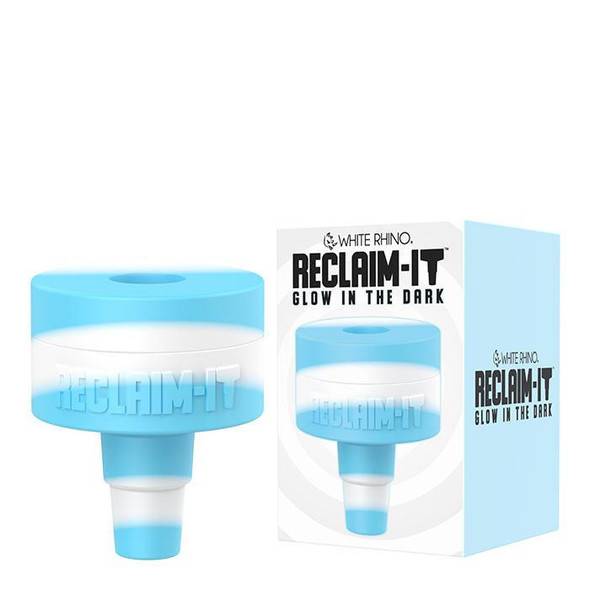 White Rhino Reclaim It Glow in the Dark Silicone Reclaim Catcher 14mm - 19mm : White & Blue 