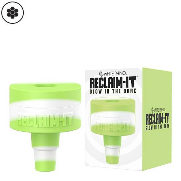 White Rhino Reclaim It Glow in the Dark Silicone Reclaim Catcher 14mm - 19mm : White & Green 