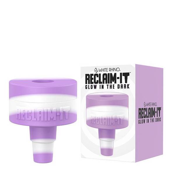 White Rhino Reclaim It Glow in the Dark Silicone Reclaim Catcher 14mm - 19mm : White & Purple 