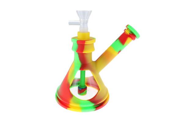  6" Silicone Glass Hybrid Beaker Bottom Water Pipe Rasta 