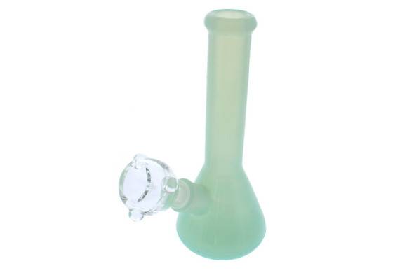  6.5" Mini Beaker Glow in the Dark Silicone Bong with 10mm Bubble Bowl 