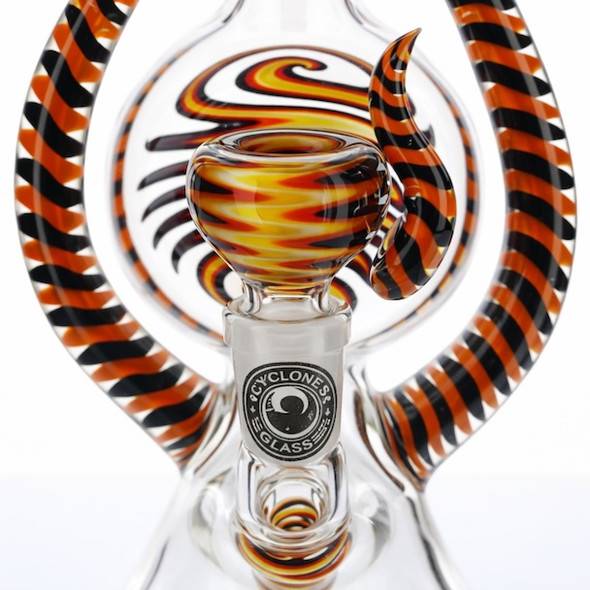 12" Conviction Glass Worked Beaker Water Pipe Red Swirl - Made in USA