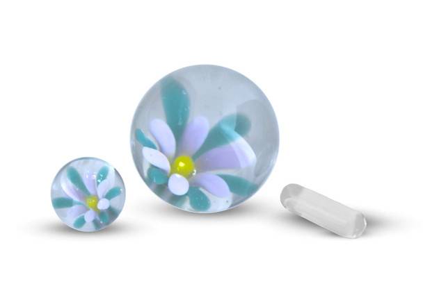 VapeBrat Terp Slurper Marble Set: White Daisy