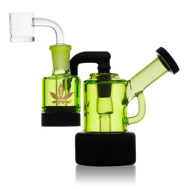 aLeaf The Reclaimer Bubbler: Black and Green - Mini Dab Rig Kit