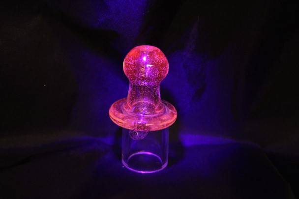  Monkey Boy Art - Yellow Airflow Bubble Carb Cap with Pink UV (American Glass) 