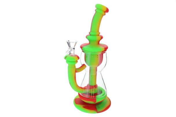 Relegated Renegades 10" Silicone Incycler Dab Rig Water Pipe - Rasta 